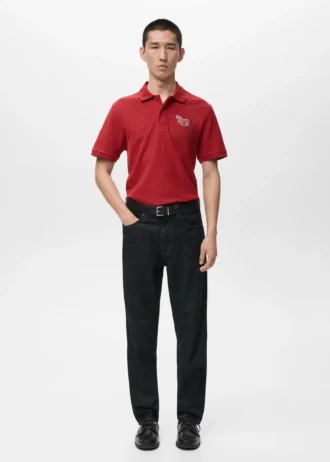 Kurzärmeliges Baumwoll-Poloshirt