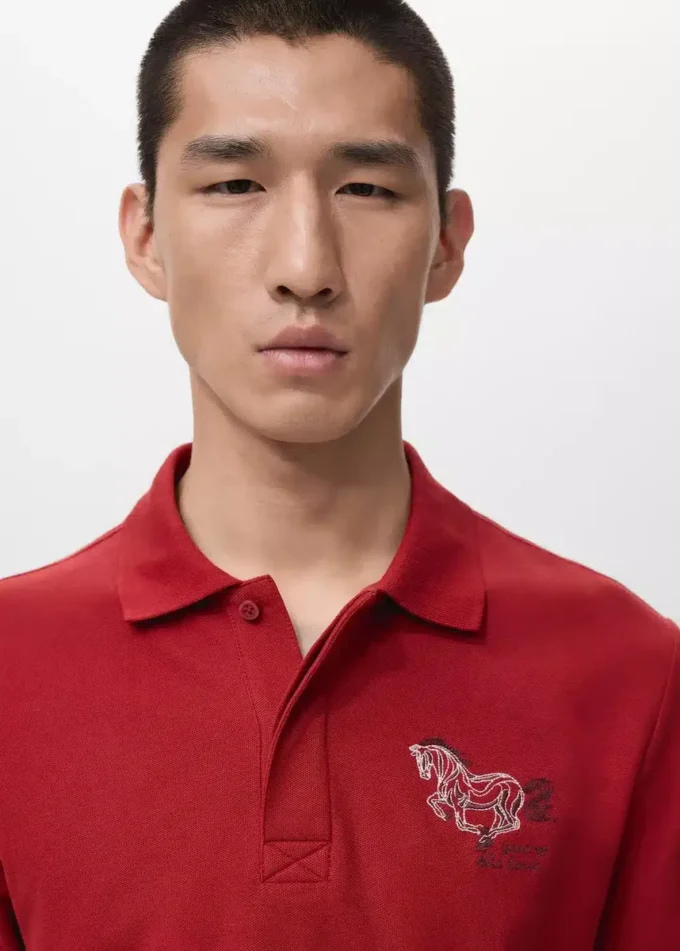 Kurzärmeliges Baumwoll-Poloshirt