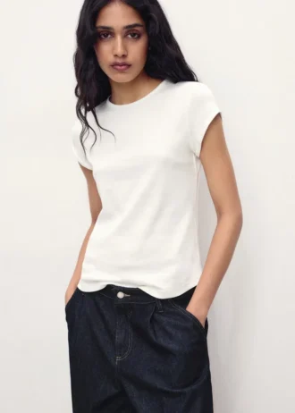 Kurzärmeliges Baumwoll-T-Shirt