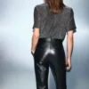 Kurzärmeliges Lurex-T-Shirt