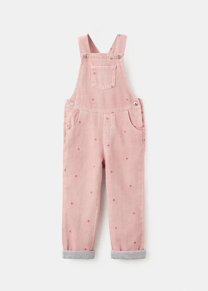 Lange bestickte Latzhose mit Blumenmuster Lange bestickte Latzhose mit Blumenmuster