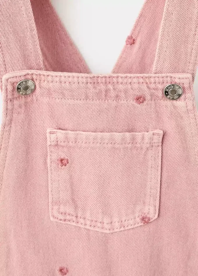 Lange bestickte Latzhose mit Blumenmuster Lange bestickte Latzhose mit Blumenmuster