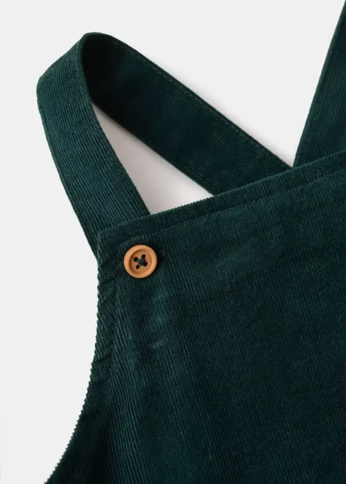 Lange Cord-Latzhose