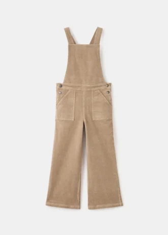 Lange Cord-Latzhose