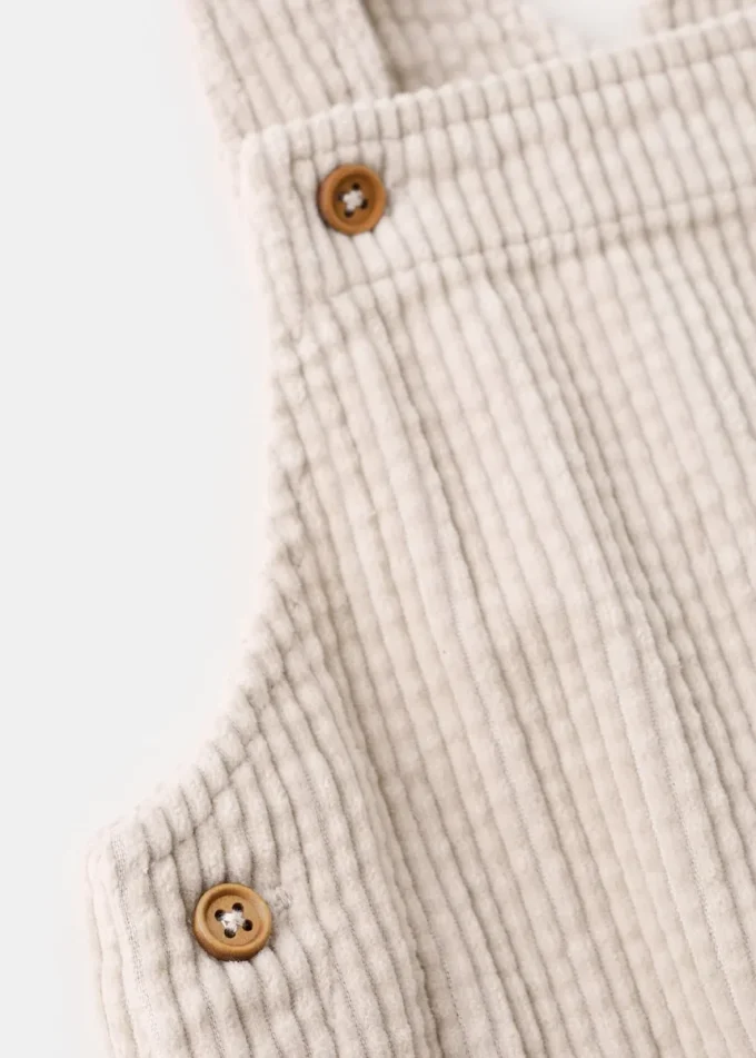 Lange Cord-Latzhose