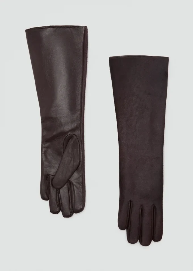 Lange Lederhandschuhe mit Fell Lange Lederhandschuhe mit Fell
