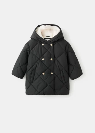 Langer Anorak mit Fellimitatfutter