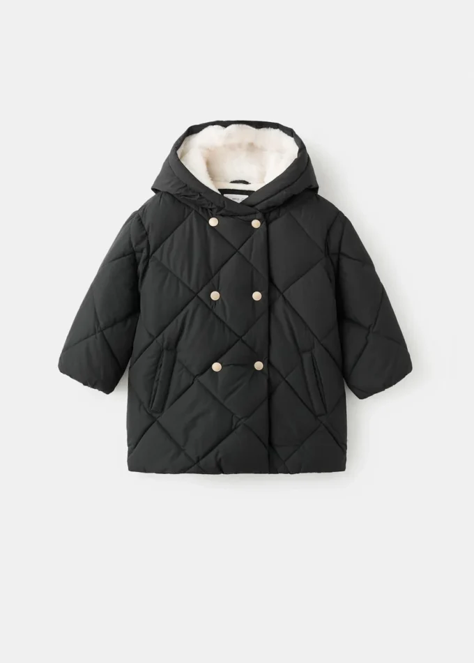 Langer Anorak mit Fellimitatfutter Langer Anorak mit Fellimitatfutter