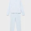 Langer gerippter Pyjama