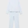 Langer gerippter Pyjama