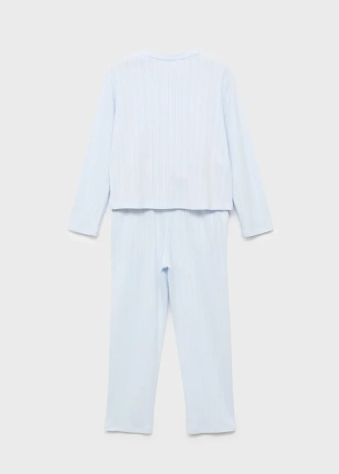 Langer gerippter Pyjama