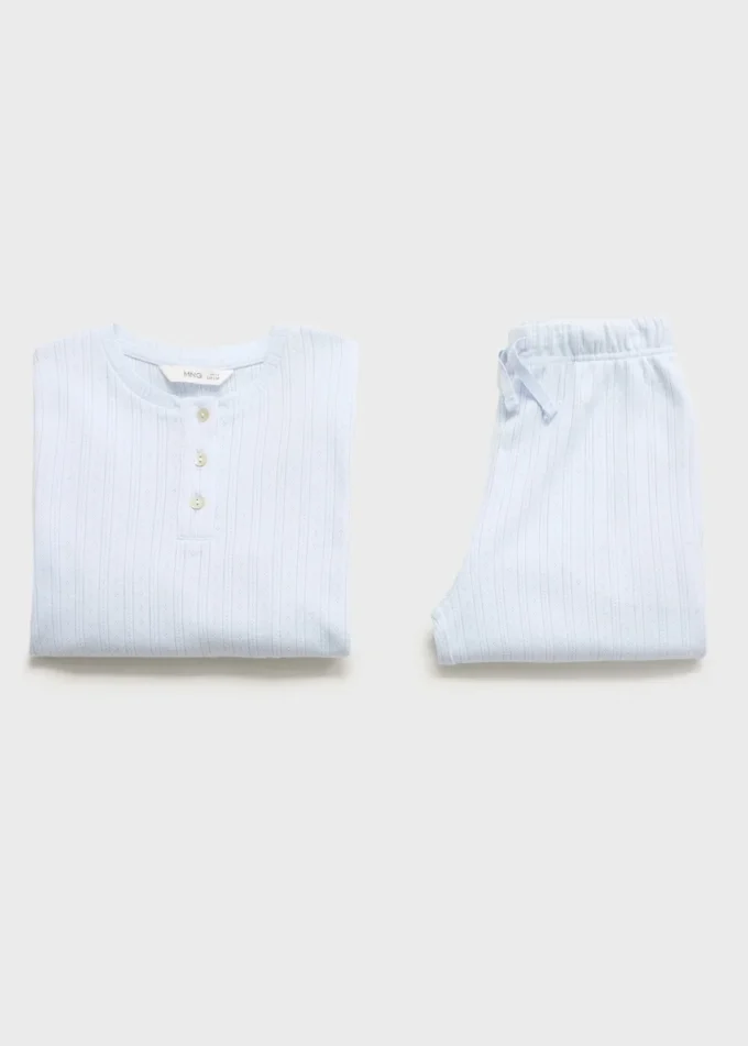 Langer gerippter Pyjama