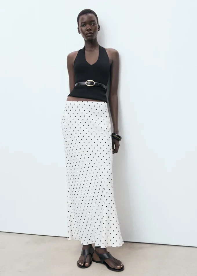 Langer Rock mit Polka-Dots Langer Rock mit Polka-Dots