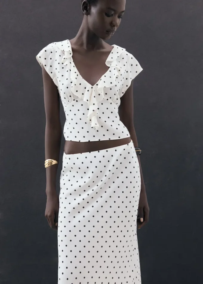 Langer Rock mit Polka-Dots Langer Rock mit Polka-Dots