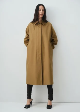 Langer Trenchcoat aus 100 % Baumwolle