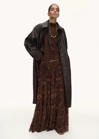 Langer Trenchcoat aus Kunstleder