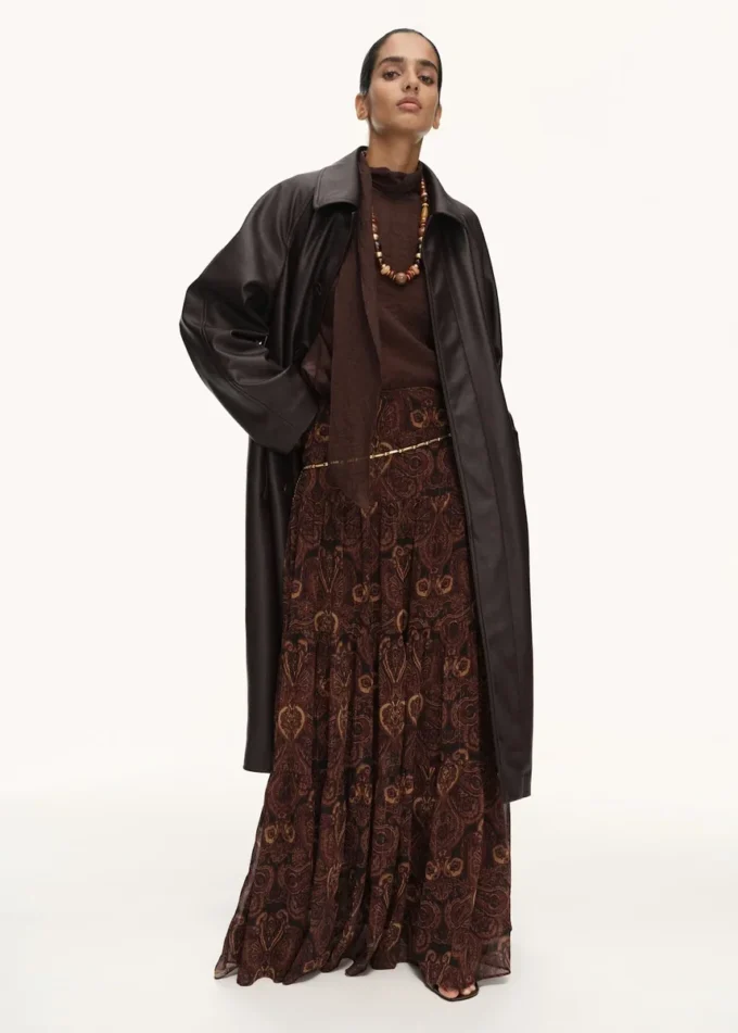 Langer Trenchcoat aus Kunstleder