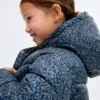 Langer, wattierter Anorak mit Blumenmuster Langer, wattierter Anorak mit Blumenmuster