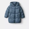 Langer, wattierter Anorak mit Blumenmuster Langer, wattierter Anorak mit Blumenmuster