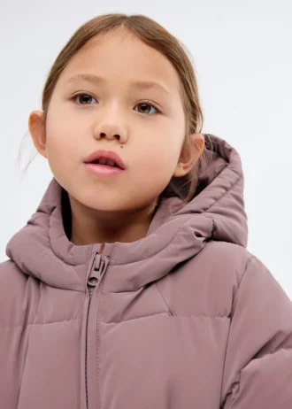 Langer, wattierter Anorak mit Kapuze