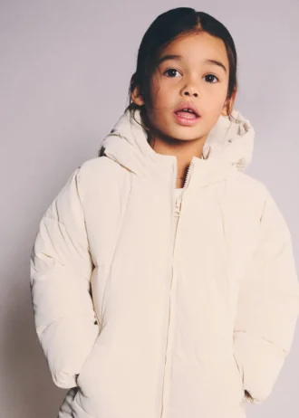 Langer, wattierter Anorak mit Kapuze