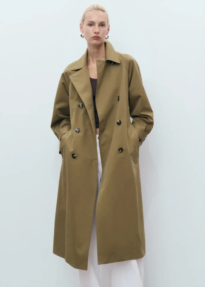 Langer Zweireiher-Trenchcoat