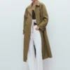 Langer Zweireiher-Trenchcoat