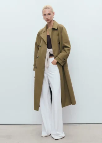 Langer Zweireiher-Trenchcoat