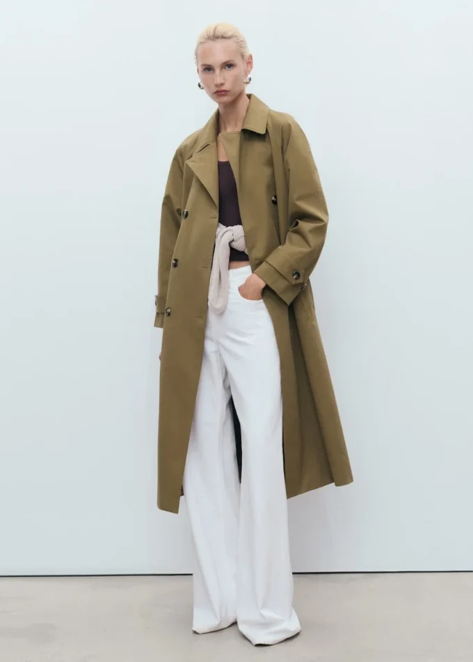 Langer Zweireiher-Trenchcoat