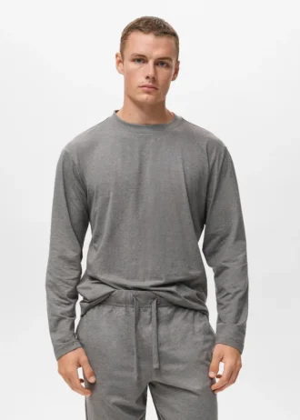 Langes Baumwoll-Pyjama-Set