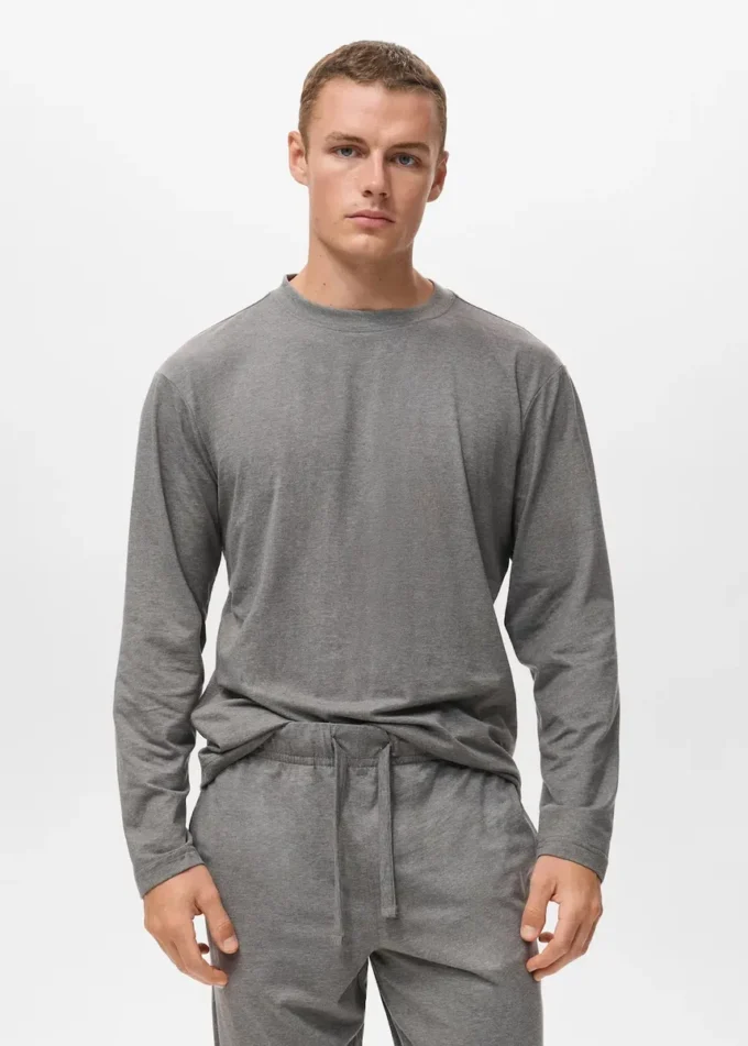 Langes Baumwoll-Pyjama-Set Langes Baumwoll-Pyjama-Set