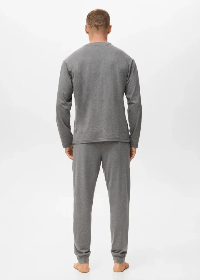 Langes Baumwoll-Pyjama-Set Langes Baumwoll-Pyjama-Set