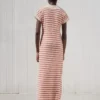 Langes gestreiftes Strickkleid Langes gestreiftes Strickkleid