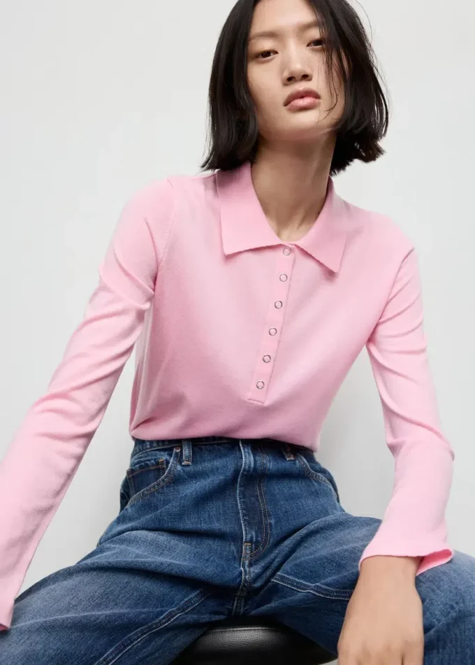 Langärmeliger Pullover mit Rollkragen