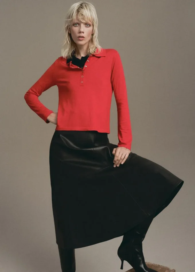 Langärmeliger Pullover mit Rollkragen