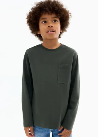 Langärmliges T-Shirt mit Tasche