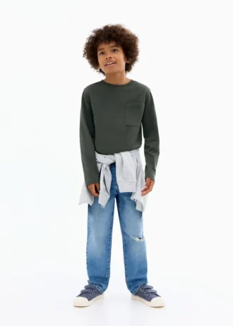 Langärmliges T-Shirt mit Tasche
