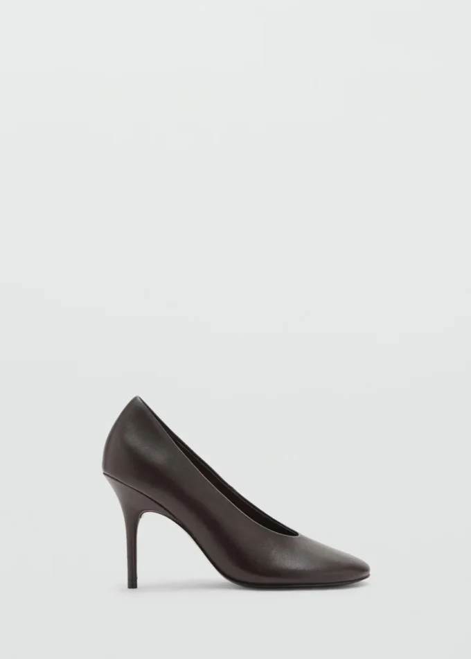 Leder-High-Heels mit runder Spitze Leder-High-Heels mit runder Spitze
