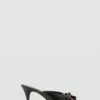 Leder-Sandalen mit hohem Absatz und Schleife