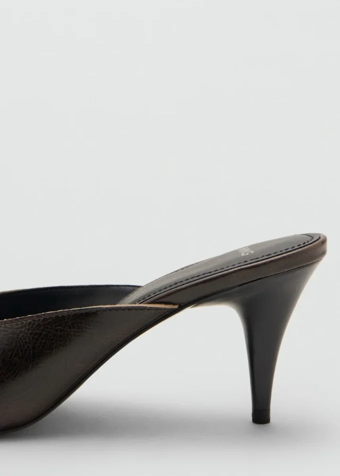Leder-Sandalen mit hohem Absatz und Schleife