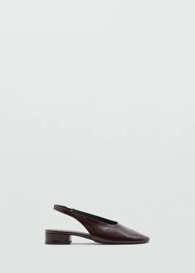 Leder-Schuhe mit Blockabsatz Leder-Schuhe mit Blockabsatz