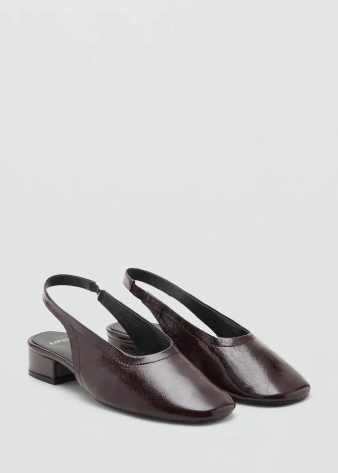 Leder-Schuhe mit Blockabsatz Leder-Schuhe mit Blockabsatz