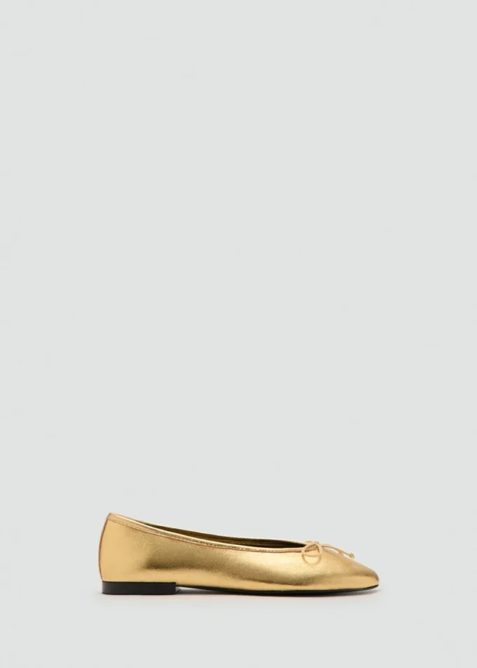 Lederballerinas mit Schleife