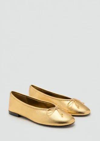 Lederballerinas mit Schleife