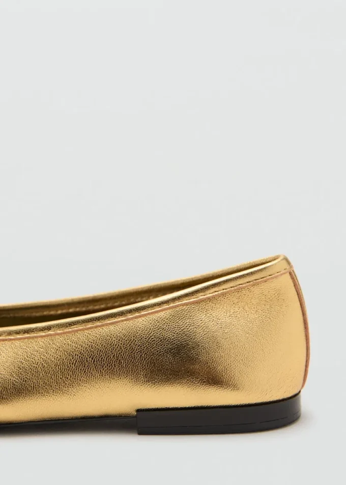 Lederballerinas mit Schleife
