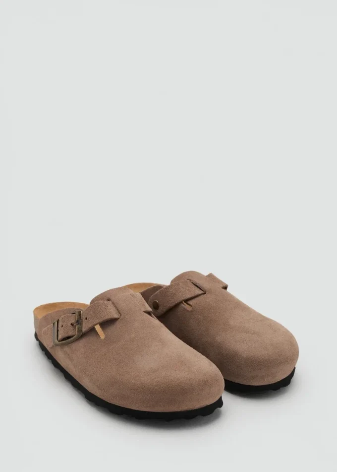 Lederclogs mit Schnalle Lederclogs mit Schnalle