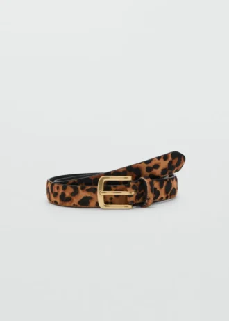 Ledergürtel mit Leopardenmuster