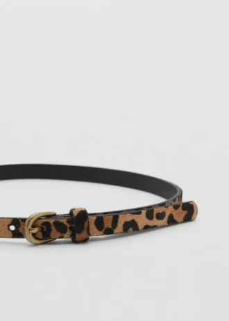 Ledergürtel mit Leopardenmuster