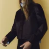 Lederjacke mit Felltaschen Lederjacke mit Felltaschen