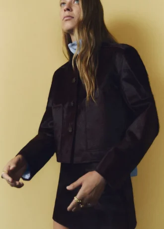 Lederjacke mit Felltaschen